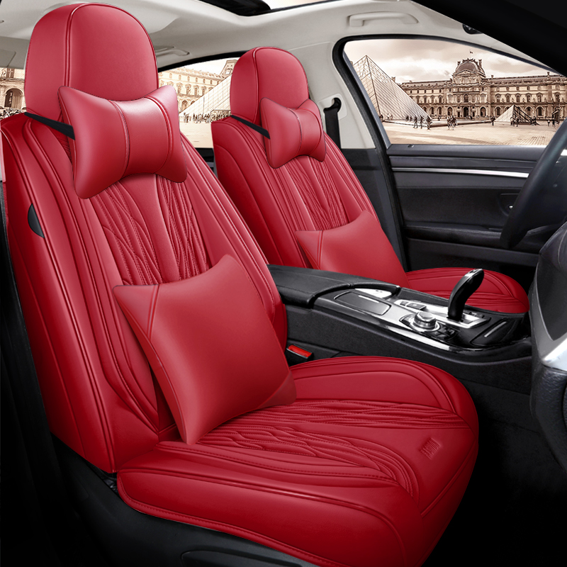 新デザイン高級レザーカーシートカバー汎用フルセットシートカバ - Leather Car Seat Covers Full Set Universal のレビューと価格