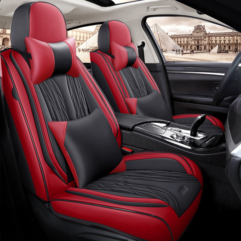 新デザイン高級レザーカーシートカバー汎用フルセットシートカバ - Leather Car Seat Covers Full Set Universal のレビューと価格