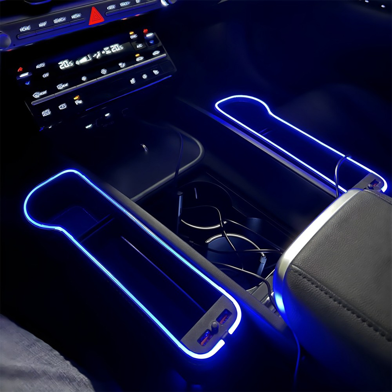 LEDカーシート収納ボックス,カーオーガナイザー,2つのUS - Seat Gap Filler Organizer With Usb Charger のレビューと価格