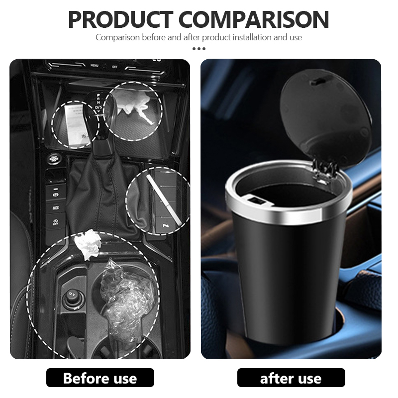 車用ゴミ箱 ミニ防水収納カップホルダー ゴミ箱蓋 アクセサリ - Waterproof Car Trash Can With Lid のレビューと価格