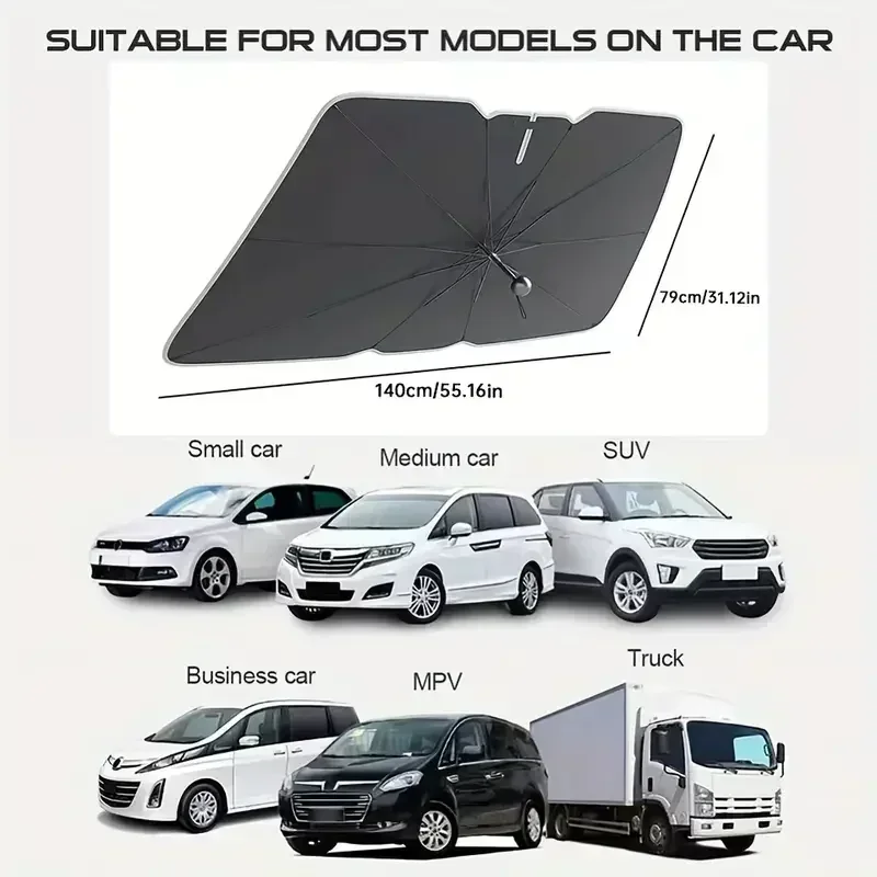 車用折りたたみ式フロントウィンドシールドサンシェード、インテ - Car Sunshade Windshield Umbrella Foldable のレビューと価格