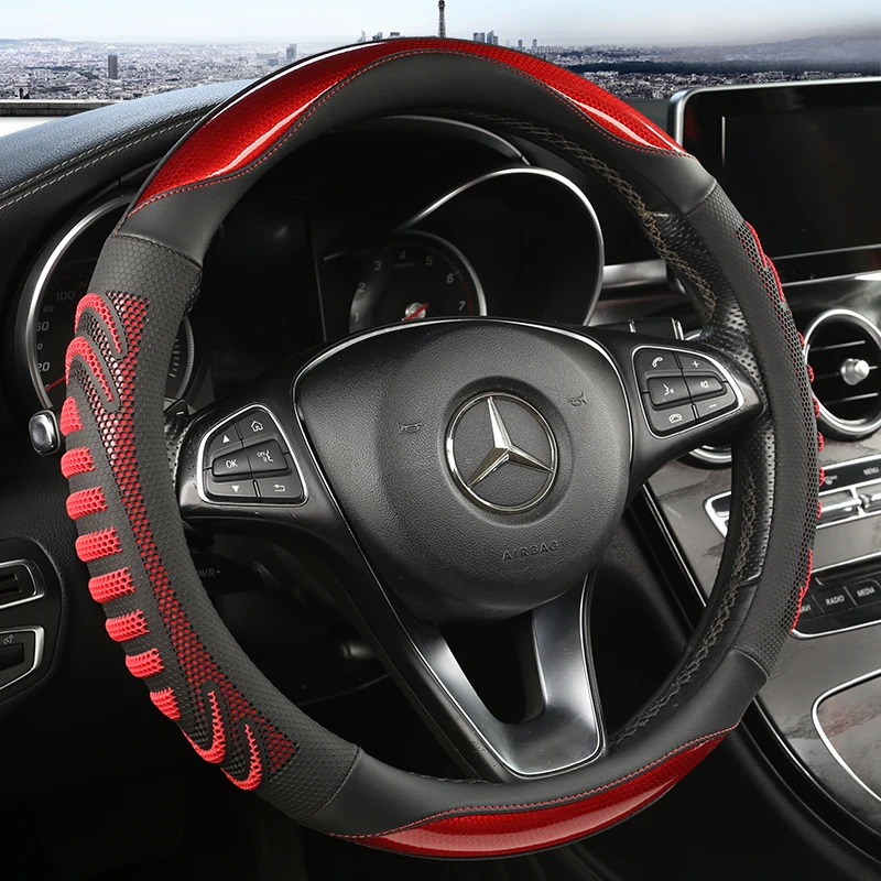 三次元ハニカム車のステアリングホイールカバー耐久性のあるレザ - Car Steering Wheel Cover Anti Slip Breathable のレビューと価格