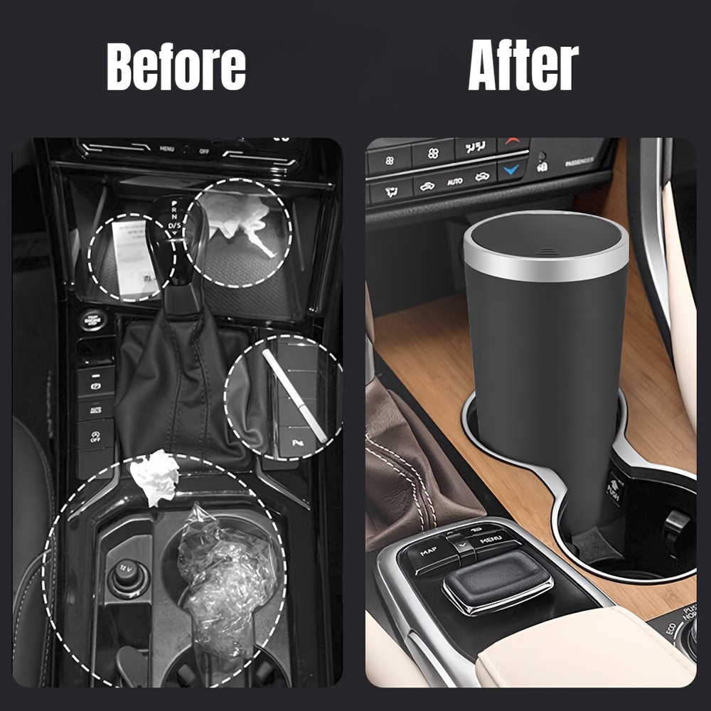 コンパクトで漏れ防止のミニカー用ゴミ箱、簡単に開閉できるポッ - Waterproof Car Trash Can With Lid のレビューと価格