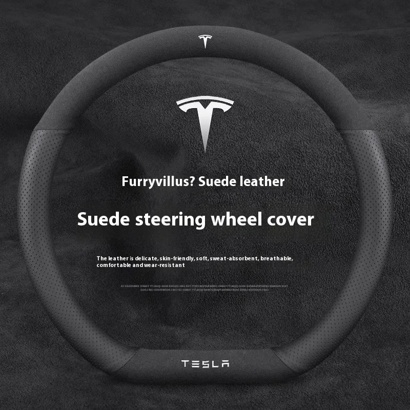 スエード滑り止めレザー車のステアリングホイールカバー自動車ア - Car Steering Wheel Cover Anti Slip Breathable のレビューと価格