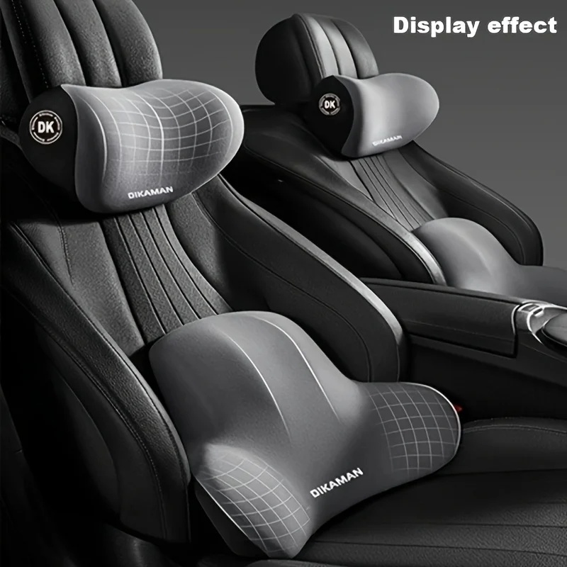 メモリーフォームヘッドレストランバーサポートセット 人間工学 - Memory Foam Car Neck Pillow Lumbar Support のレビューと価格