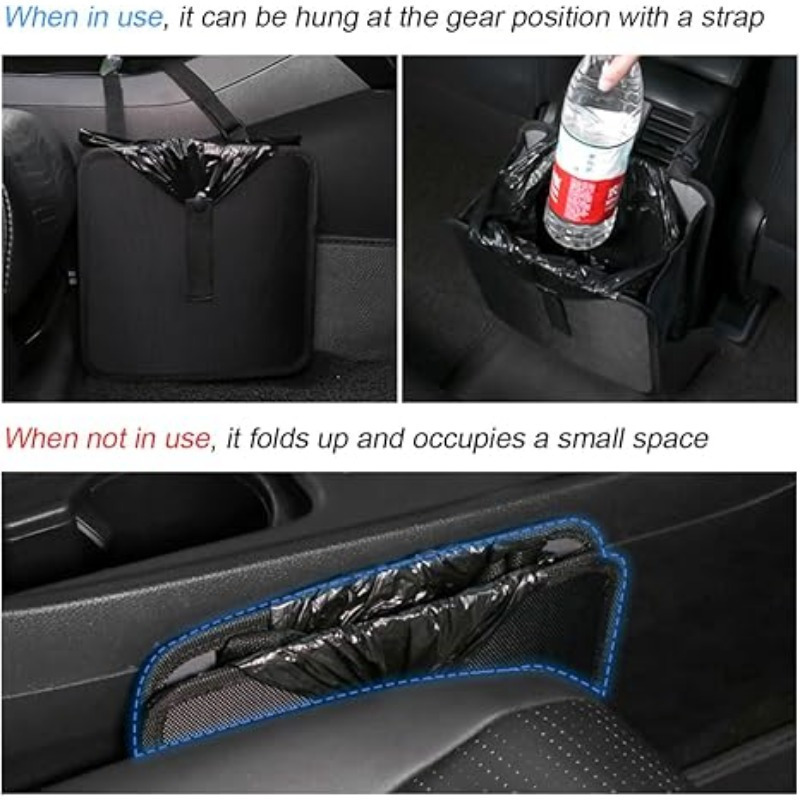 多機能防水折りたたみ式車用ゴミ箱ゴミ箱バッグ収納ポケットオー - Waterproof Car Trash Can With Lid のレビューと価格