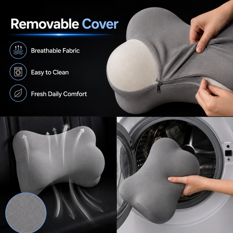 ユニバーサルカーヘッドレストネックピロー、ランバーサポートク - Memory Foam Car Neck Pillow Lumbar Support のレビューと価格
