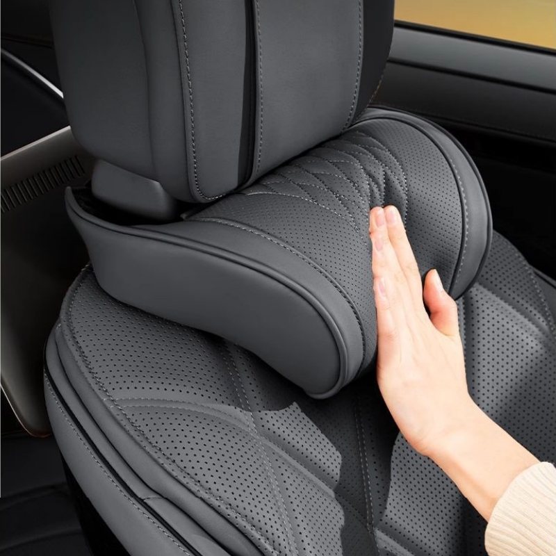 豪華なメモリーフォーム車用ヘッドレストクッション、レザーカバ - Memory Foam Car Neck Pillow Lumbar Support のレビューと価格