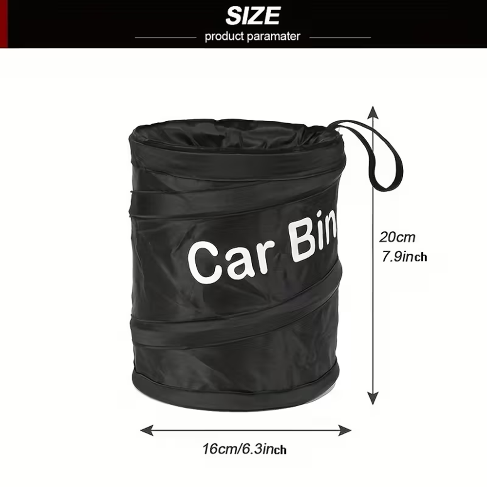ミニブラック折りたたみ式ポップアップ車用ゴミ箱、防水、ベルク - Waterproof Car Trash Can With Lid のレビューと価格