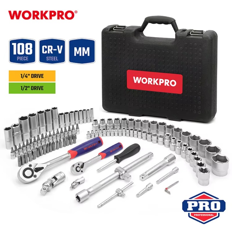 108ピース プロ仕様 自動車修理工具セット CRV鋼製レン - Auto Repair Tools のレビューと価格