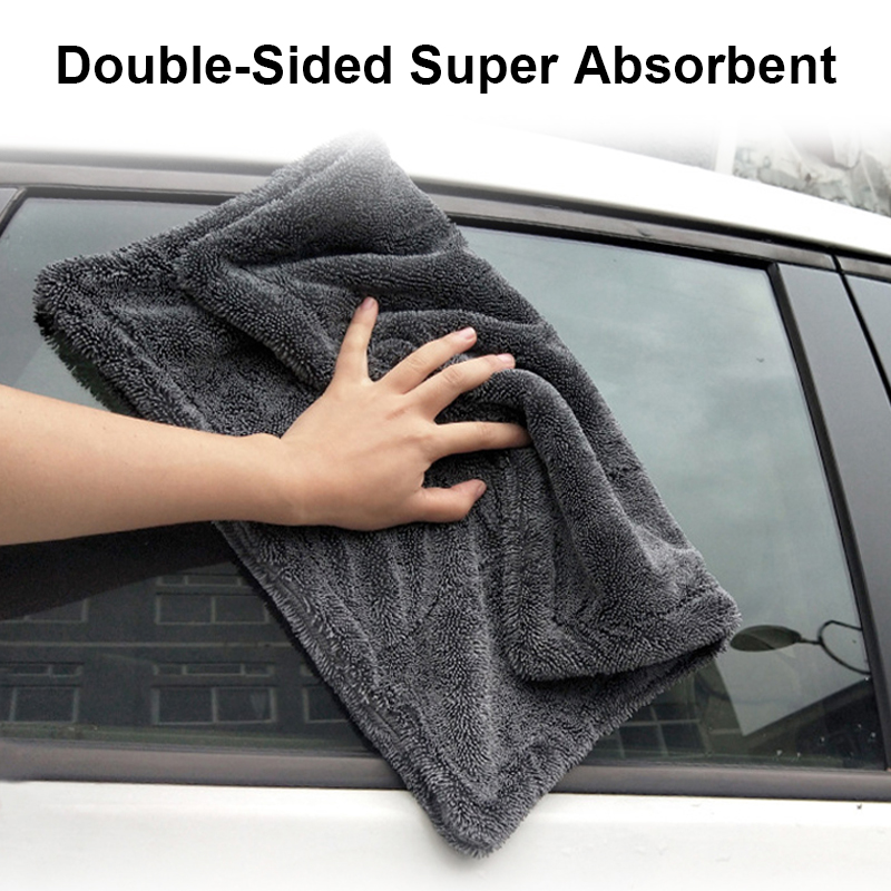 1200GSMカーウォッシュタオル マイクロファイバー両面超 - Microfiber Car Drying Towel Super Absorbent のレビューと価格