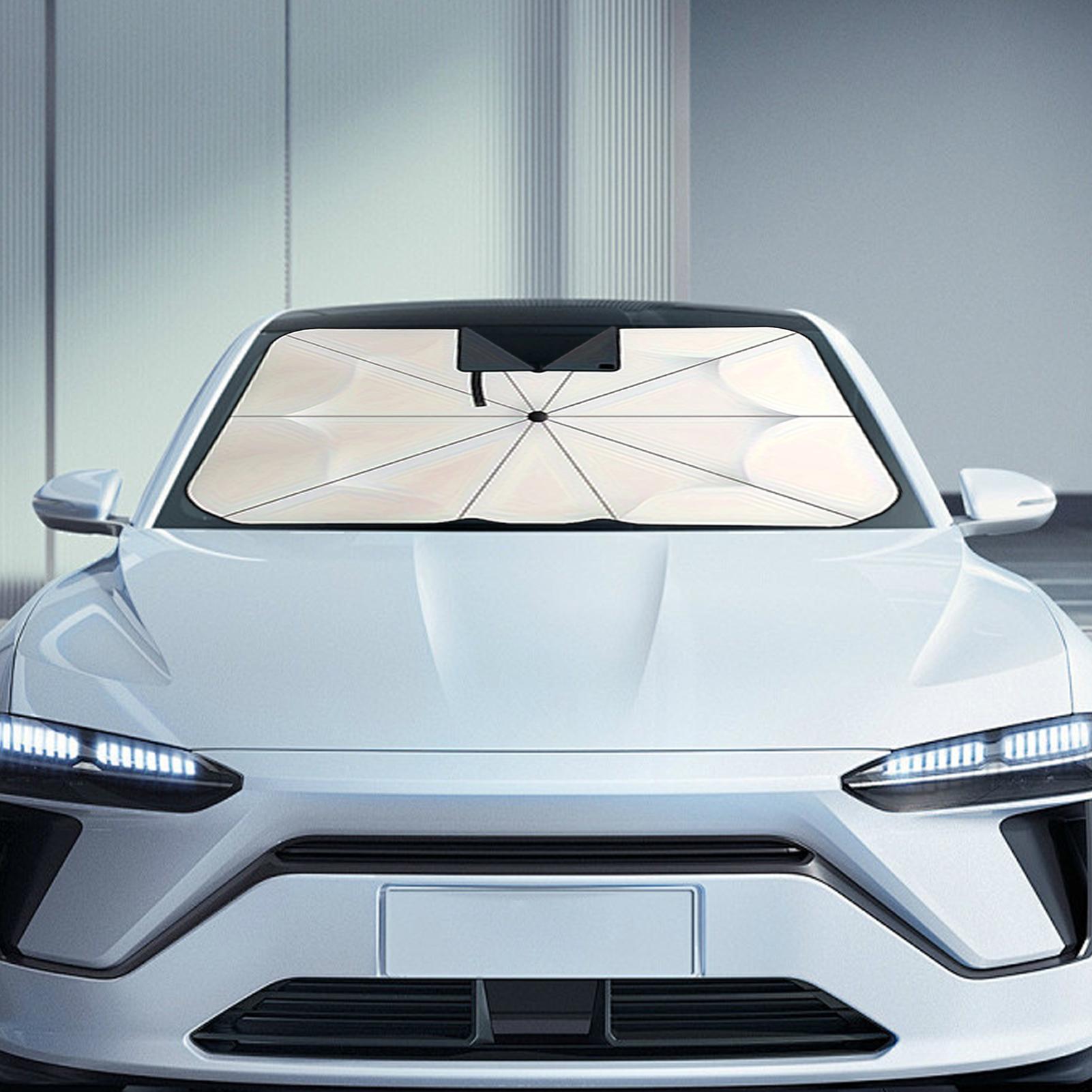 ポータブルカーサンシェード傘、フロントガラス用、高遮光UVカ - Car Sunshade Windshield Umbrella Foldable のレビューと価格