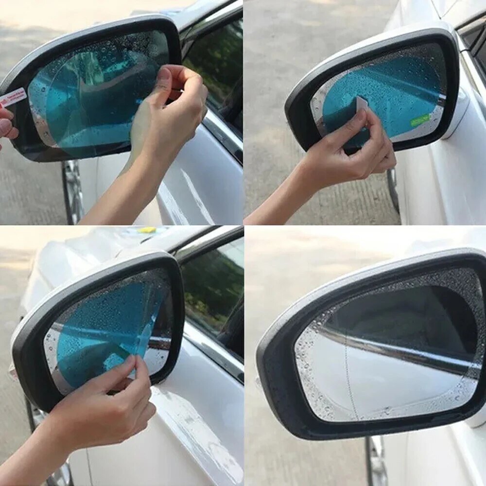 2 個ユニバーサル防曇アンチグレア防雨カートゥーニングバック - Anti Glare Car Rearview Mirror Film のレビューと価格
