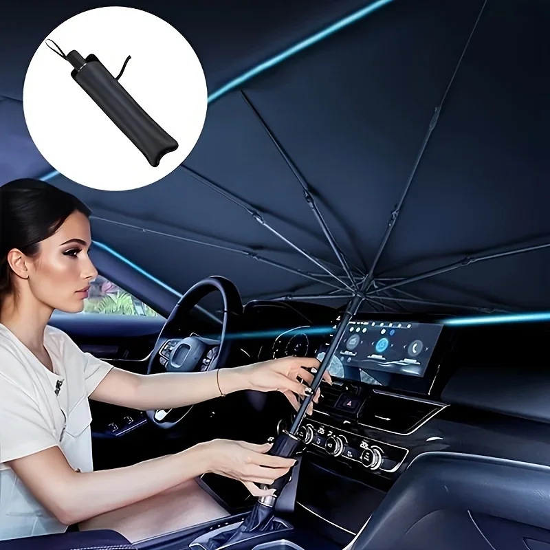 車用サンシェード、折りたたみ式傘型サンシェード/カバー（ほと - Car Sunshade Windshield Umbrella Foldable のレビューと価格