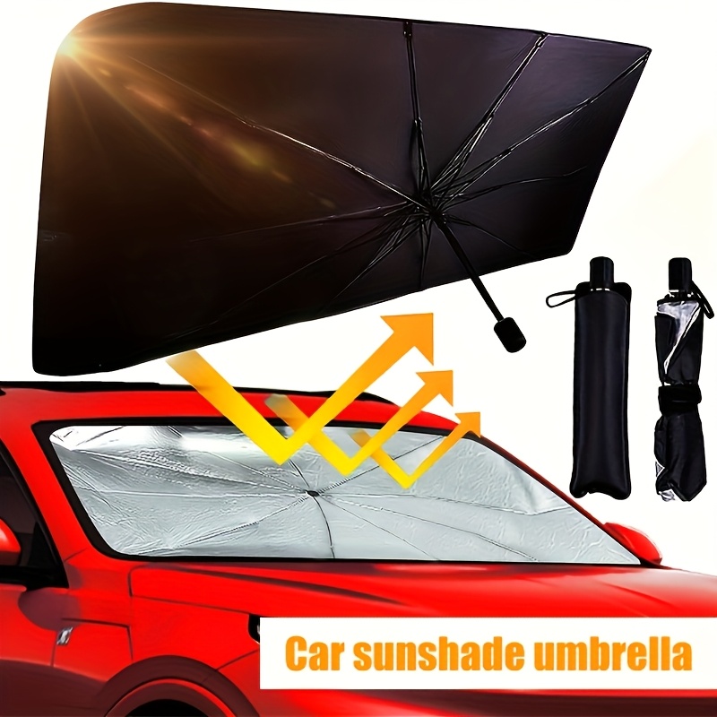 1個入り 車用フロントガラスサンシェード ユニバーサル傘型  - Car Sunshade Windshield Umbrella Foldable のレビューと価格