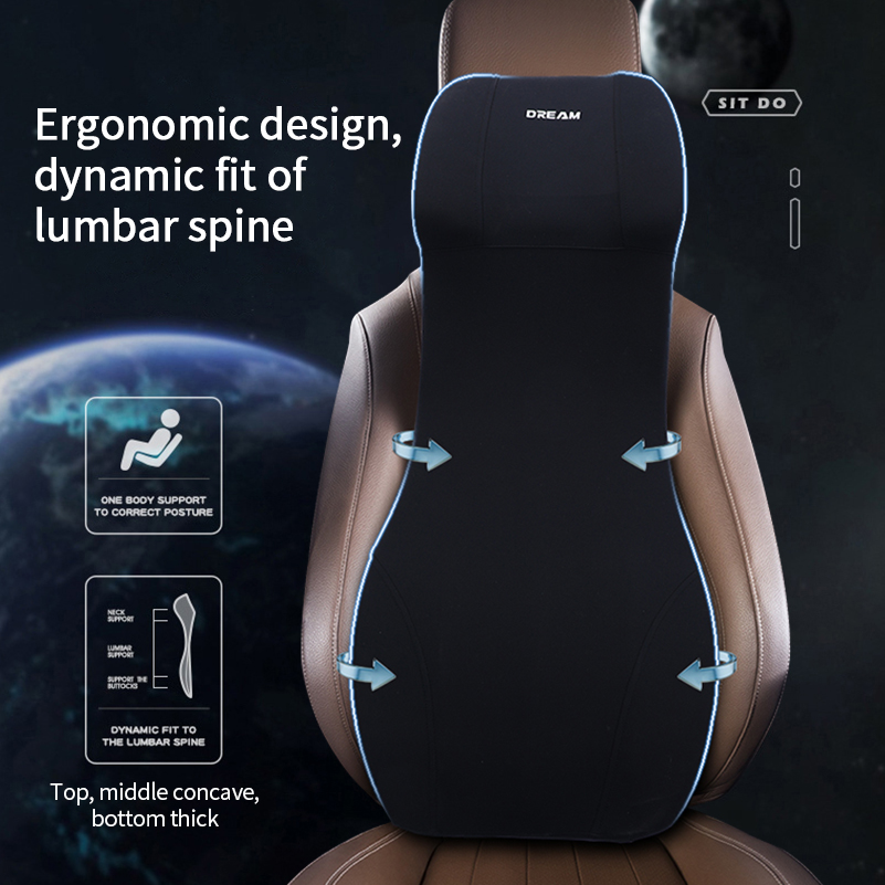 低反発カーヘッドレスト、ランバーサポート、ネックピロー、バッ - Memory Foam Car Neck Pillow Lumbar Support のレビューと価格