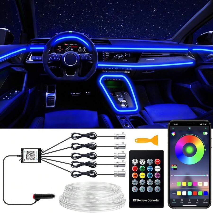 RGB 5-in-1アンビエント照明キット、236インチ光フ - Led Ambient Interior Car Lights App Control のレビューと価格