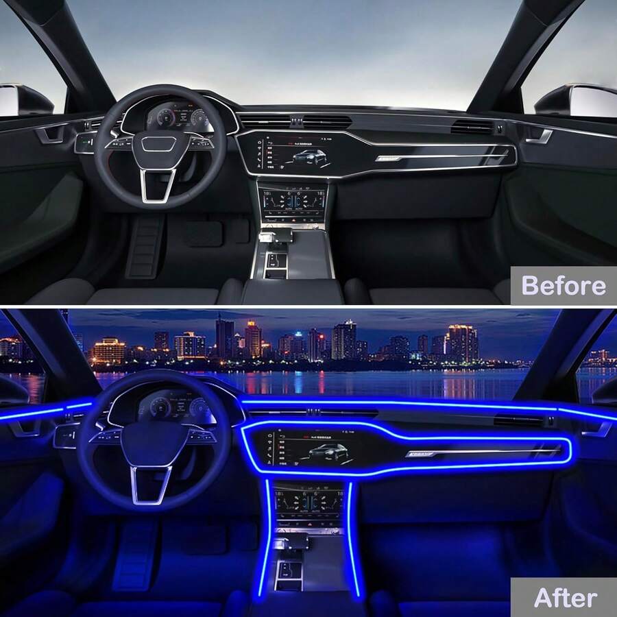 RGB 5-in-1アンビエント照明キット、236インチ光フ - Led Ambient Interior Car Lights App Control のレビューと価格