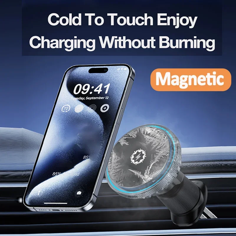 冷却機能付きマグネット式車載ワイヤレス充電器 エアコン吹き出 - Wireless Car Charger Mount Fast Charging のレビューと価格