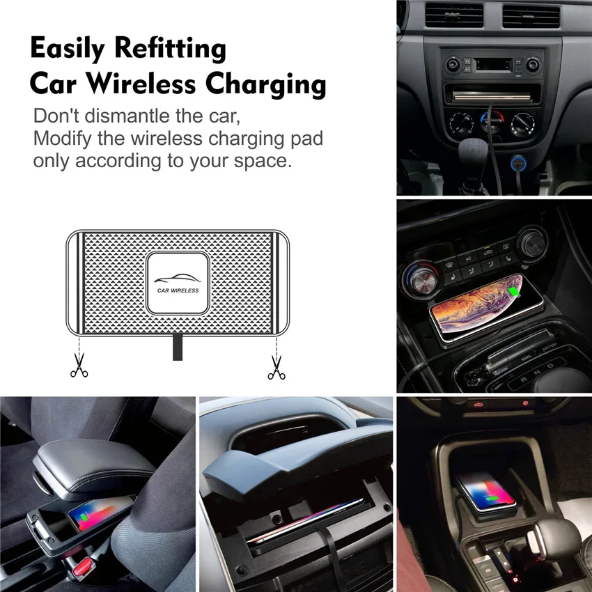 携帯電話用シリコンパッド,ワイヤレス充電器,iPhone 1 - Wireless Car Charger Mount Fast Charging のレビューと価格