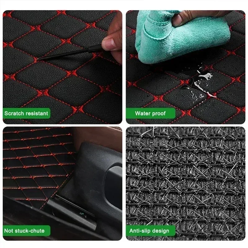 車用フロアマット 4枚セット ユニバーサル PUレザー 防水 - Car Floor Mats Universal Waterproof Leather のレビューと価格