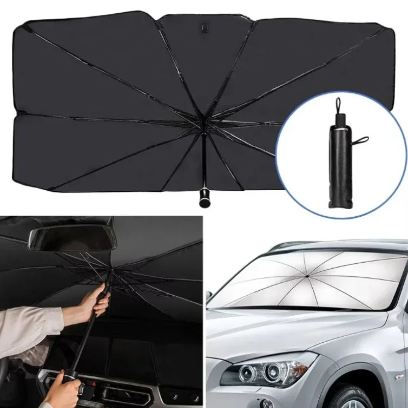 車のサンシェード折りたたみ式フロントガラス傘サンシェードカー - Car Sunshade Windshield Umbrella Foldable のレビューと価格