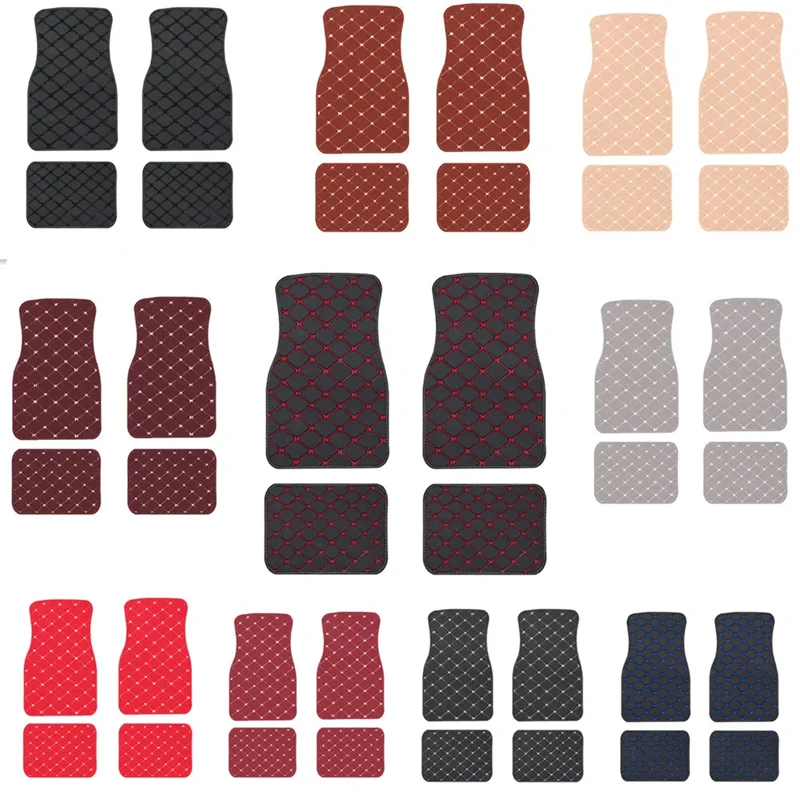 車のフロアマット 4 個ユニバーサル Pu レザー防水自動フ - Car Floor Mats Universal Waterproof Leather のレビューと価格