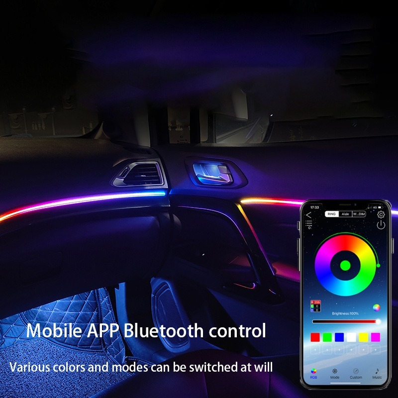 アクリルストリップ,110cm,64色,無地,RGB,車のイ - Led Ambient Interior Car Lights App Control のレビューと価格