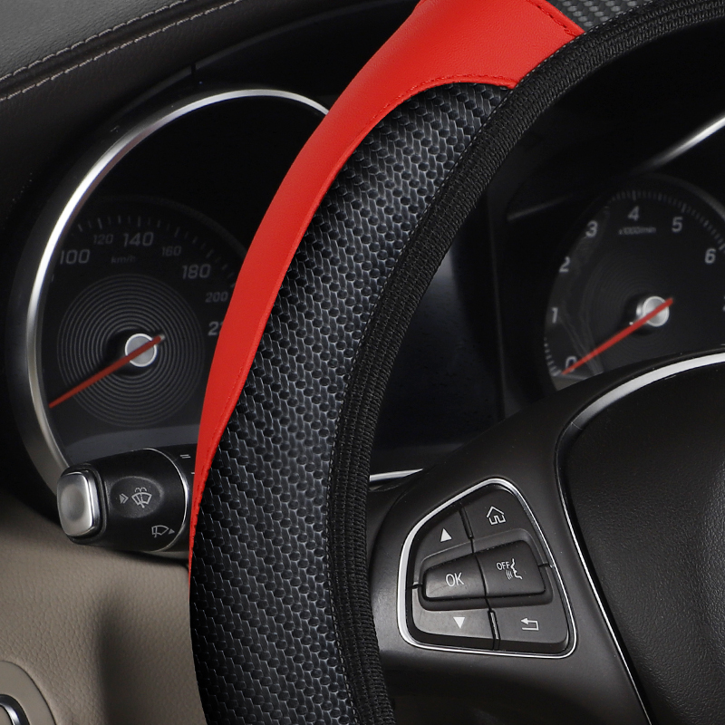 車のステアリングホイールカバー通気性アンチスリップ Pu レ - Car Steering Wheel Cover Anti Slip Breathable のレビューと価格