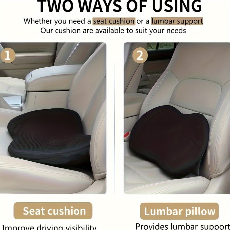 2-in-1カーシートクッションランバーピロー、ユニバーサル - Memory Foam Car Neck Pillow Lumbar Support のレビューと価格