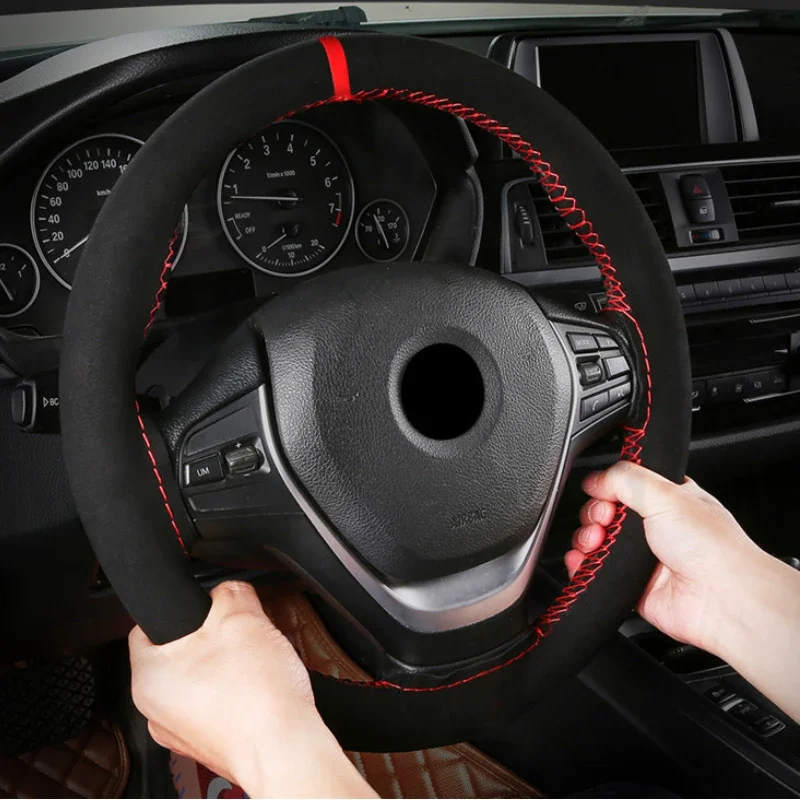 ユニバーサル 38 センチメートル車のステアリングホイールカ - Car Steering Wheel Cover Anti Slip Breathable のレビューと価格