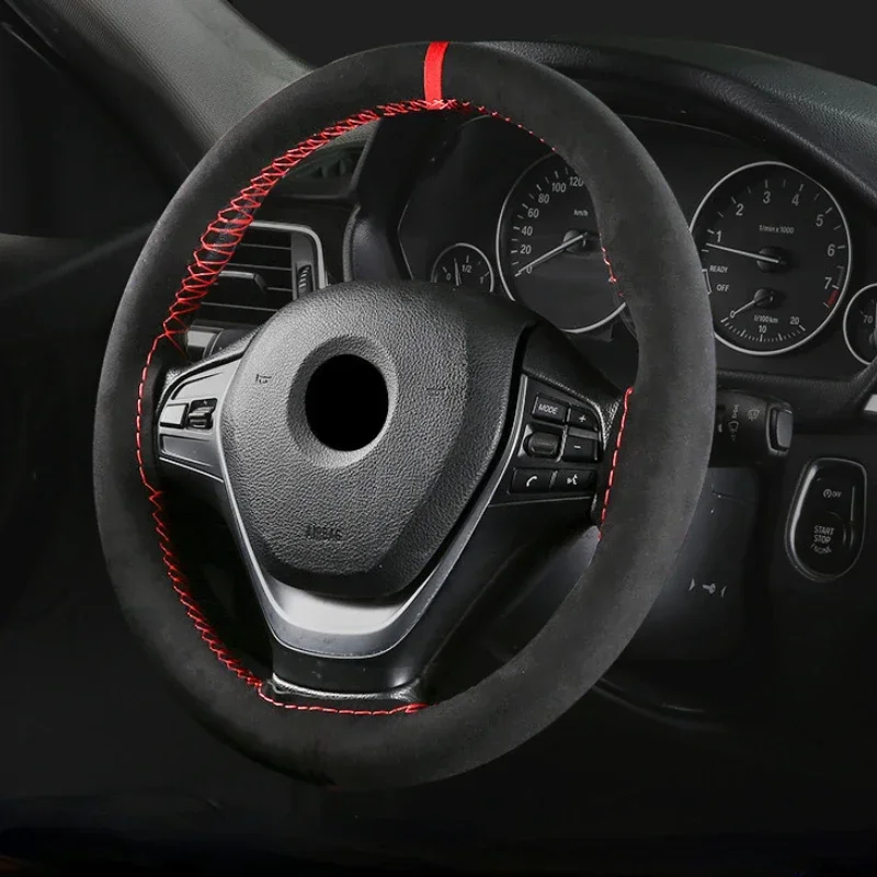 ユニバーサル 38 センチメートル車のステアリングホイールカ - Car Steering Wheel Cover Anti Slip Breathable のレビューと価格