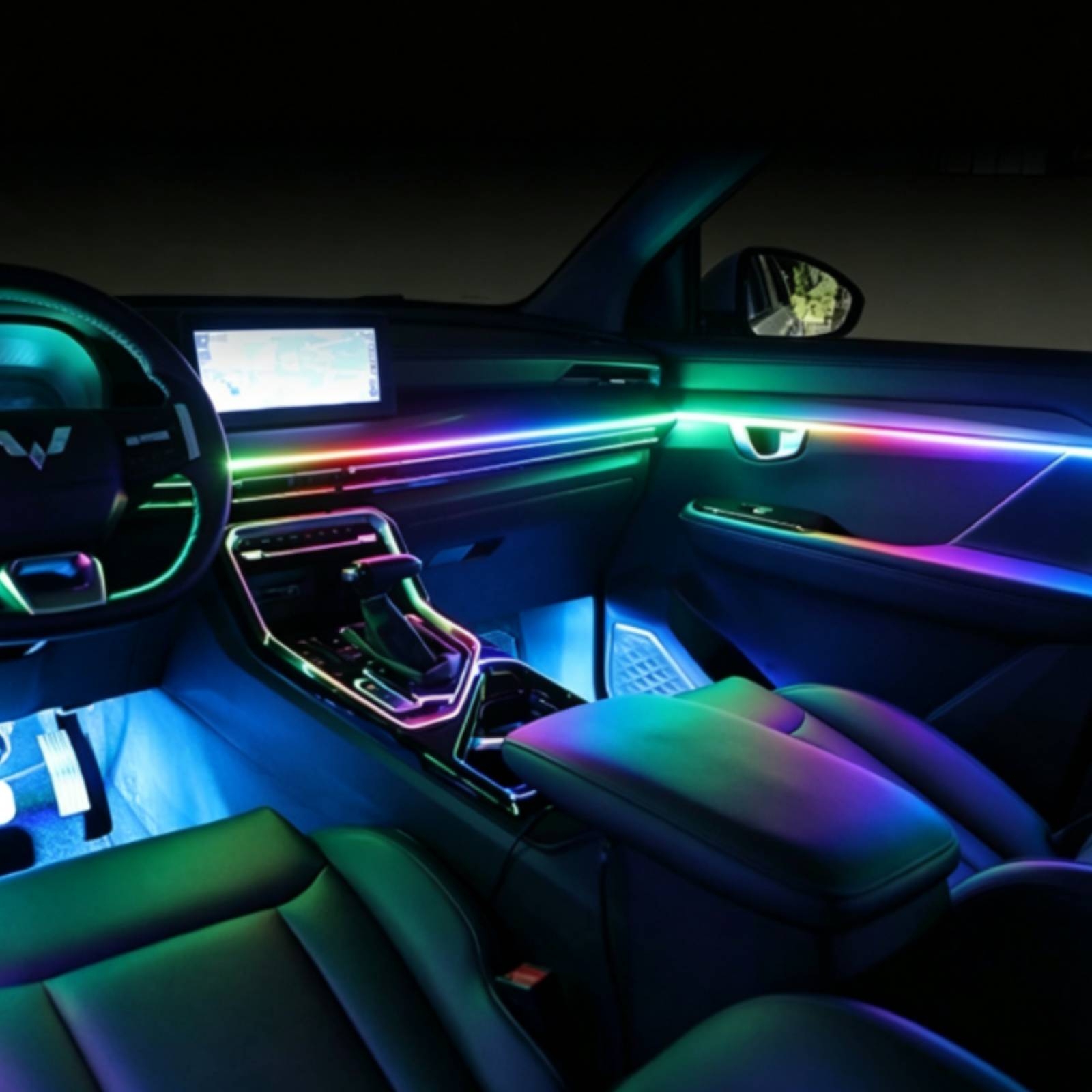 6個入りアクリル製車内LEDライト、アプリ制御式車内雰囲気照 - Led Ambient Interior Car Lights App Control のレビューと価格