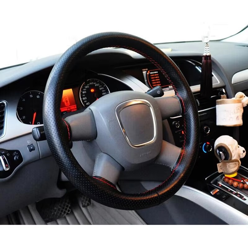新しい 36 38 40 センチメートル本革自動車ステアリン - Car Steering Wheel Cover Anti Slip Breathable のレビューと価格